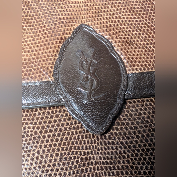 Ysl Yves Saint Laurent vintage Lizard Shoulder Bag Brown - Picture 3 of 8